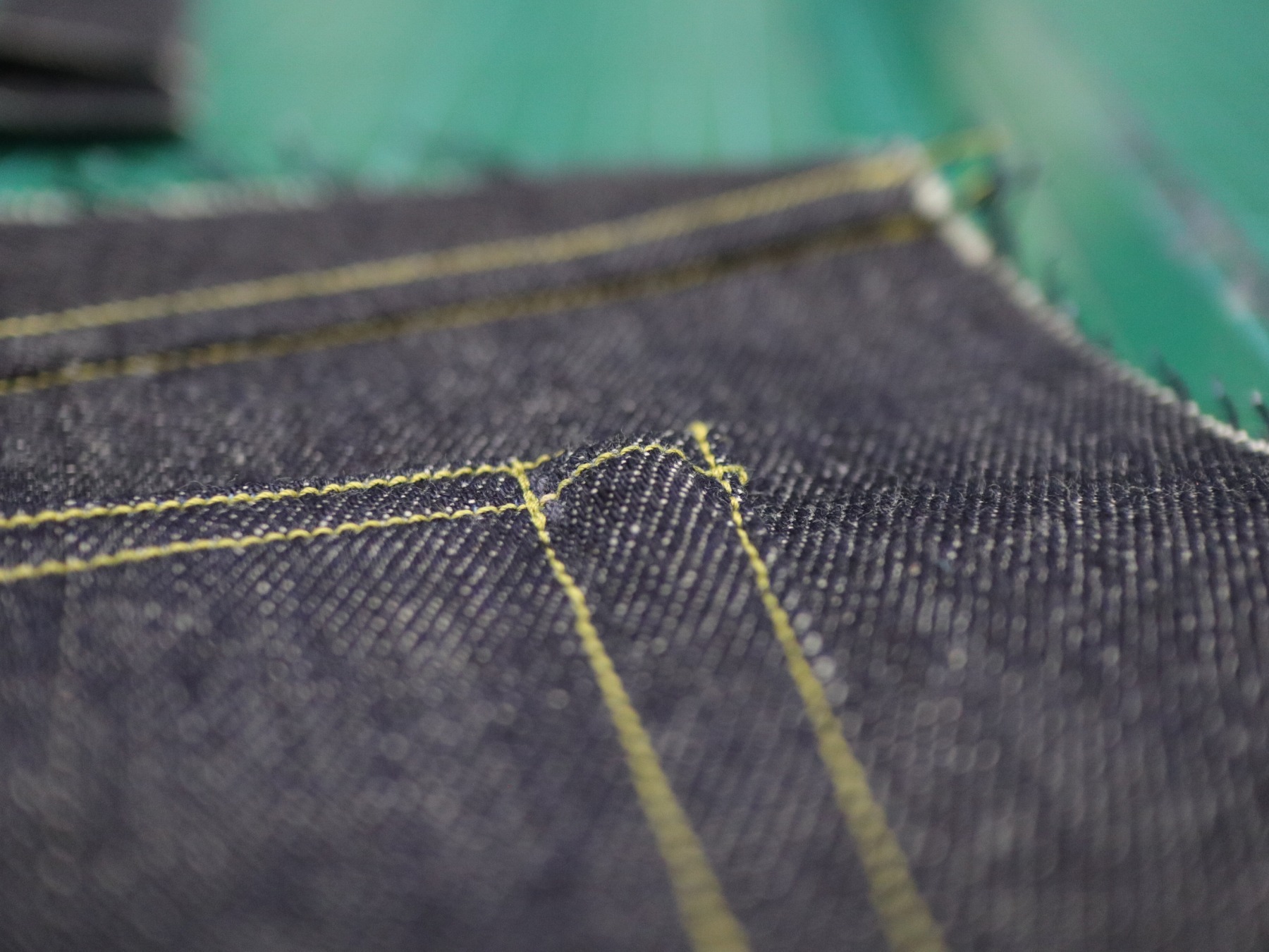 リゾルト710w31革パッチ隠しリベットチェーンステッチドゥニーム